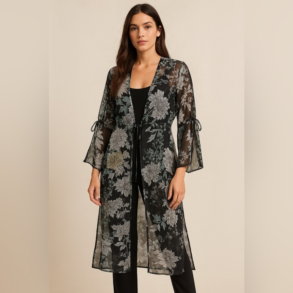 Band of Gypsies Floral Sheer Kimono Robe